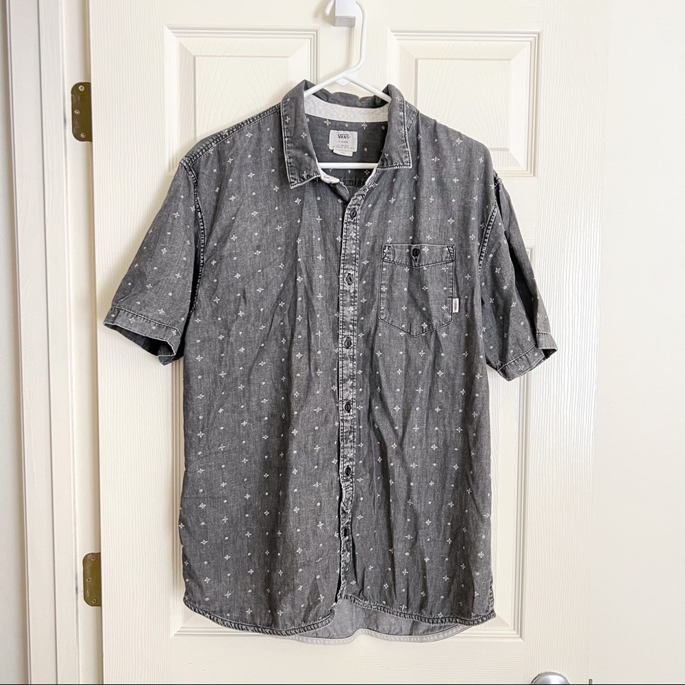 Vans Mens short sleeve button down gray chambray